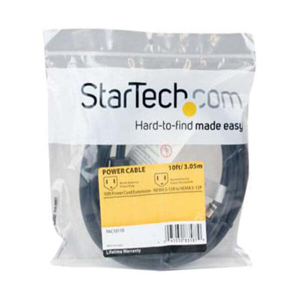 StarTech.com 10ft (3m) Power Extension Cord, NEMA5-15R to NEMA5-15P - PAC10110 - Image 4