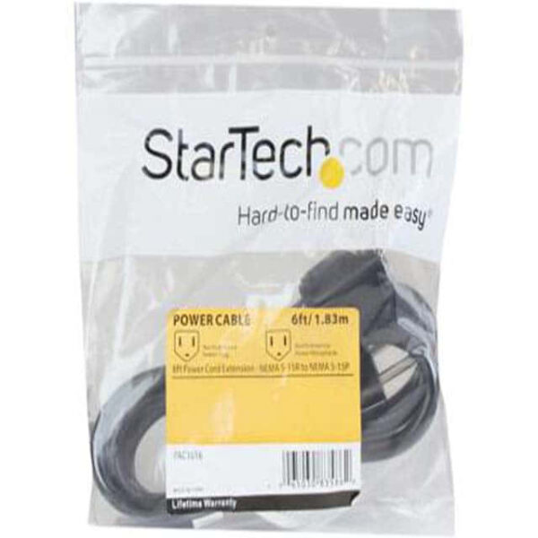 StarTech.com 6ft Power Extension Cord 5-15R to 5-15P - PAC1016 - Image 4